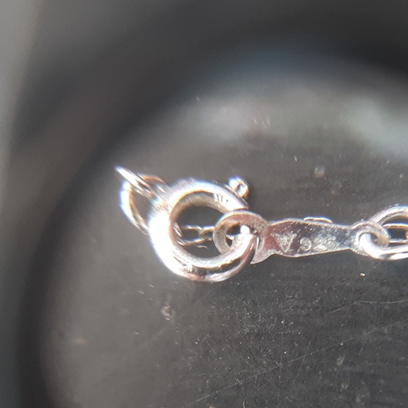 50s sterling rhinestone pendant necklace - Picture 3 of 3